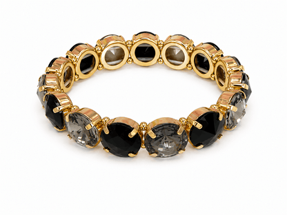 Diamond dust finish gemstone bead bracelet