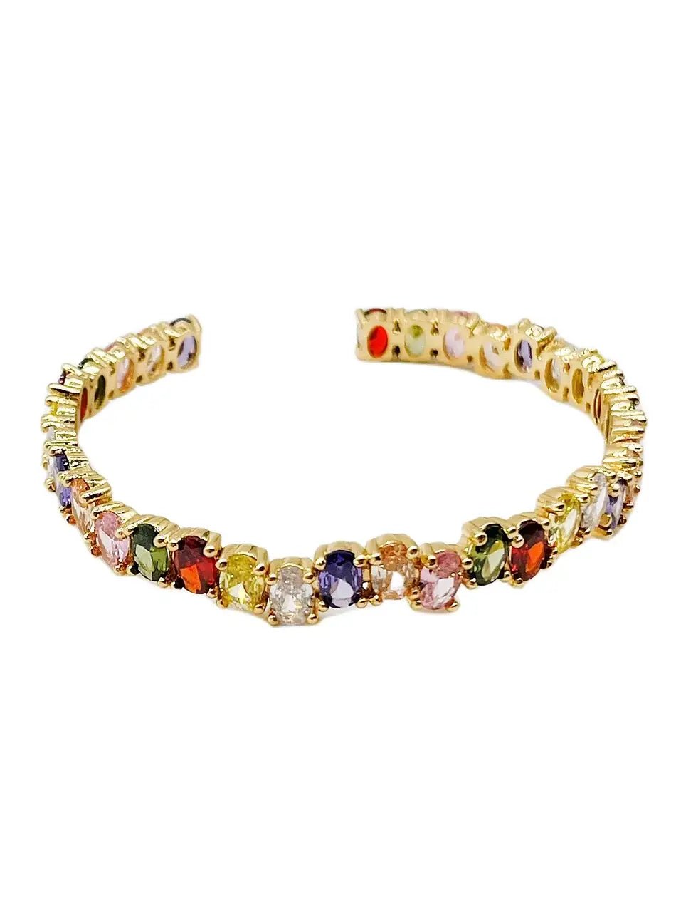 Diamond Rainbow Bangle - Lavish Boutique09-JEWELRY