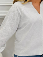 Heather Grey Exposed Seam Relaxed Long Sleeve Top