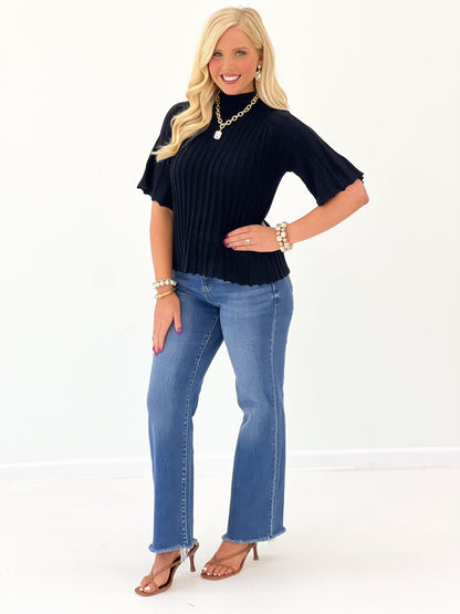 Doe and Rae Swing Sleeve Top - Lavish Boutique01-TOPS