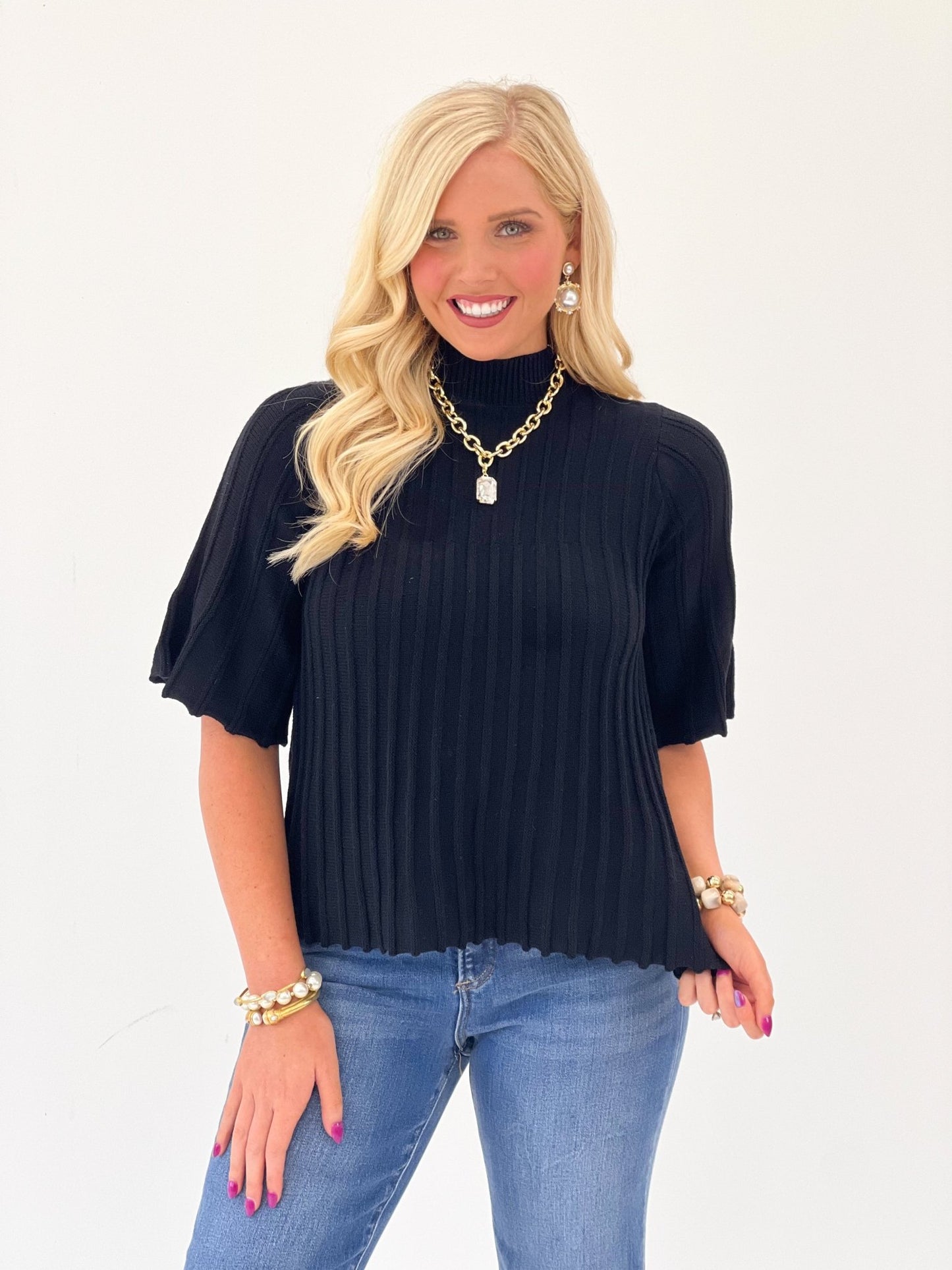 Doe and Rae Swing Sleeve Top - Lavish Boutique01-TOPS