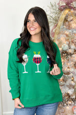 Green Holiday Party Long Sleeve Sweatshirt