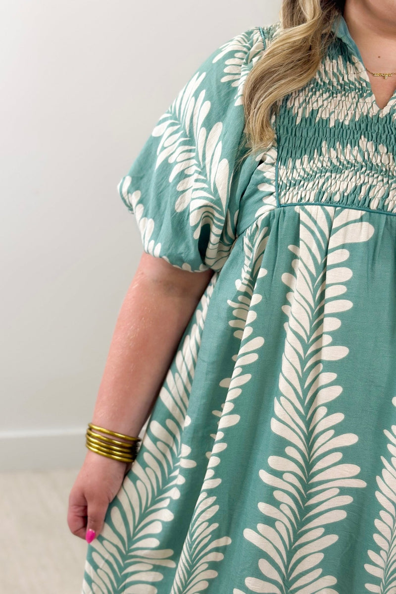 mint and cream dress Floral Lace Trim Midi Dress for Women | Cream Multi & Mint Multi