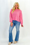 Pink Light Knit Pocket Sweater