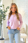 Lilac V-Neck Loose Fit Sweater