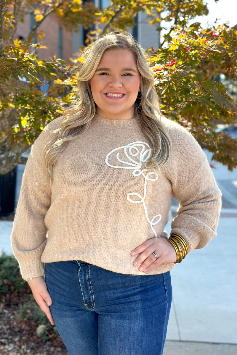 Coco Embroidered Flower Sweater