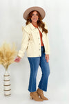 Ivory Ruffled Shoulder Jacket