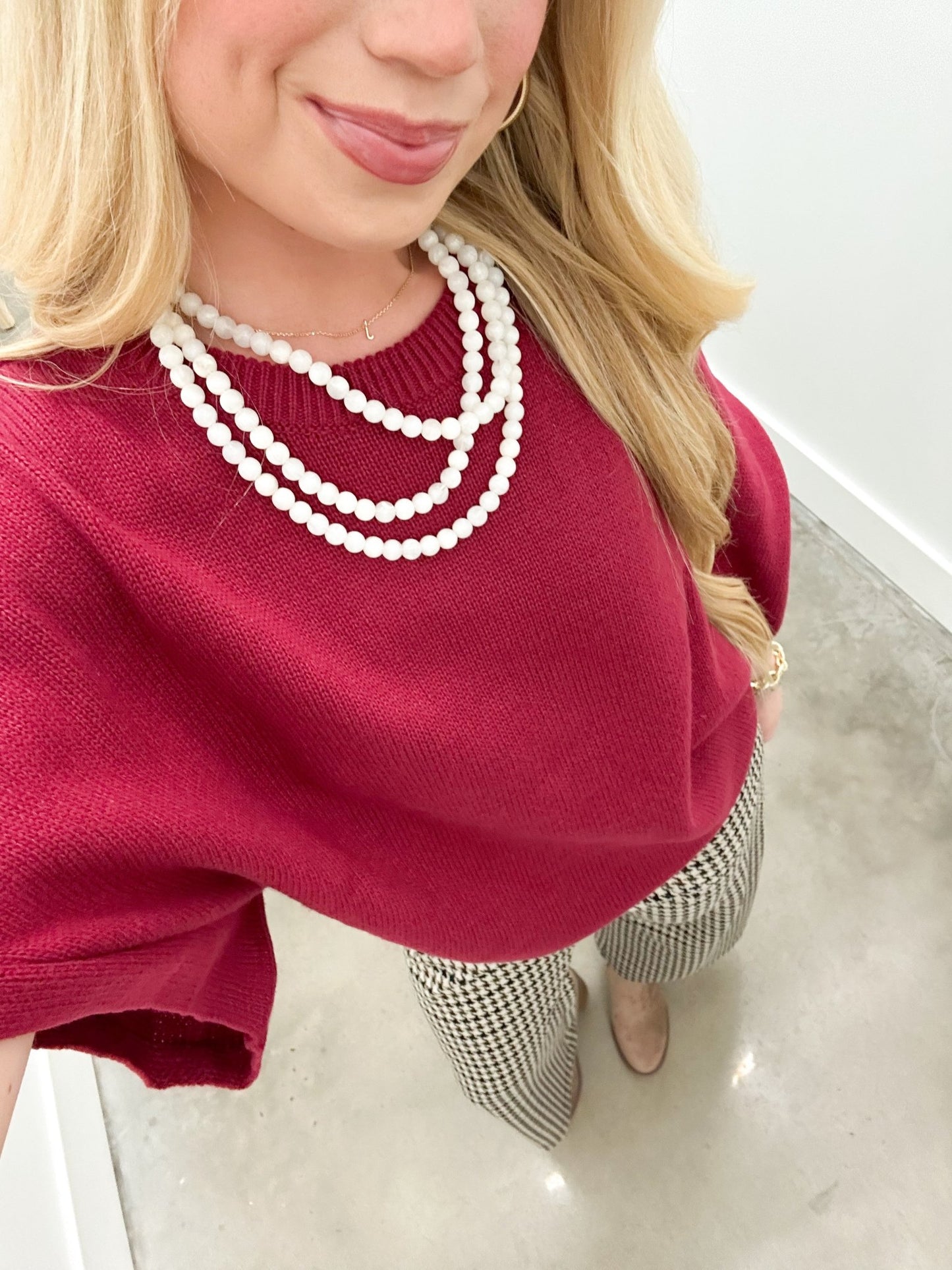 Eesome Houndstooth Wide Leg Pant - Lavish Boutique02-BOTTOMS