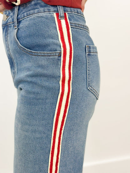ee:some Side Stripe Wide Leg Pants - Lavish Boutique02-BOTTOMS