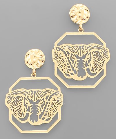 Elephant Filigree Octagon Earring - Lavish Boutique09-JEWELRY