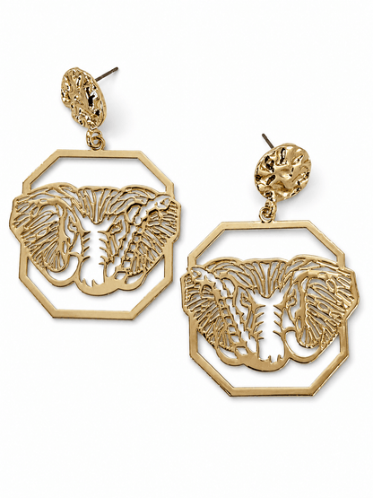 Elephant Filigree Octagon Earring - Lavish Boutique09-JEWELRY