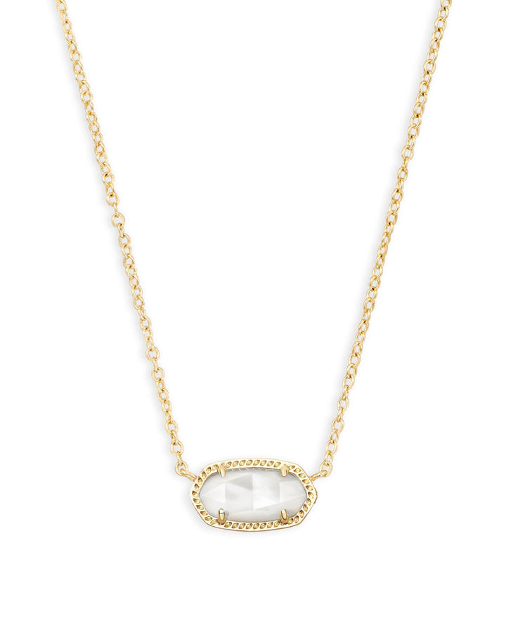 Gold necklace with an ivory mother of pearl pendant