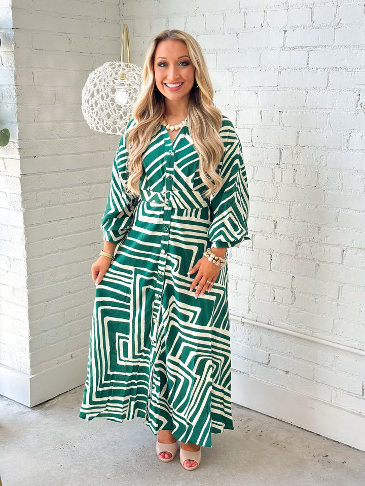 Entro Collared Button Down Tie Dress - Lavish Boutique04-DRESSES