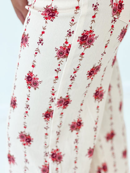 Floral wide leg trousers in a lightweight fabric