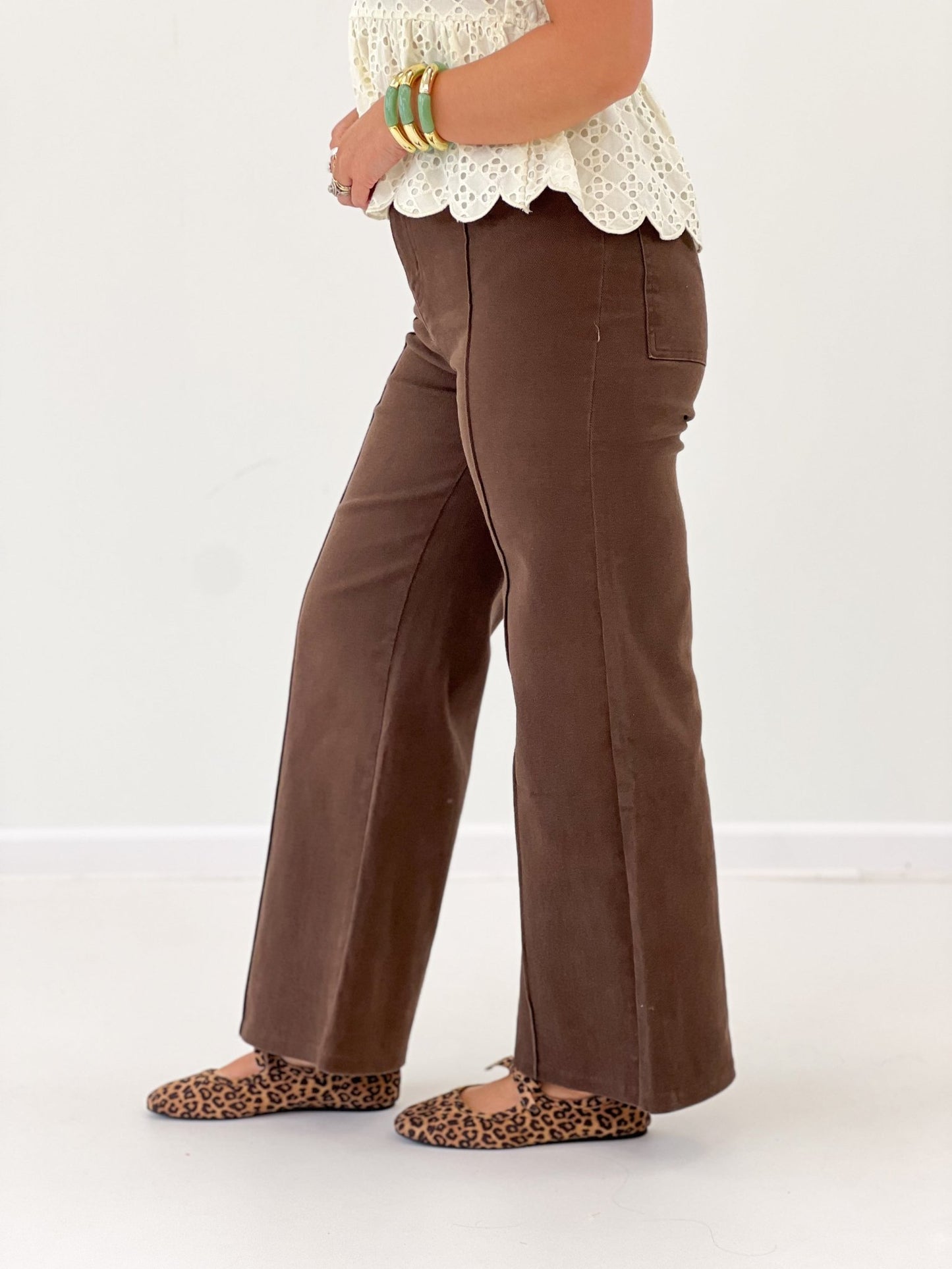 Entro Front Seam Wide Leg Pants - Lavish Boutique02-BOTTOMS