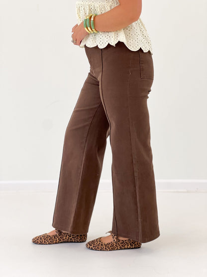 Entro Front Seam Wide Leg Pants - Lavish Boutique02-BOTTOMS