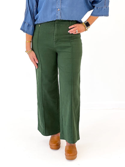 Entro Front Seam Wide Leg Pants - Lavish Boutique02-BOTTOMS