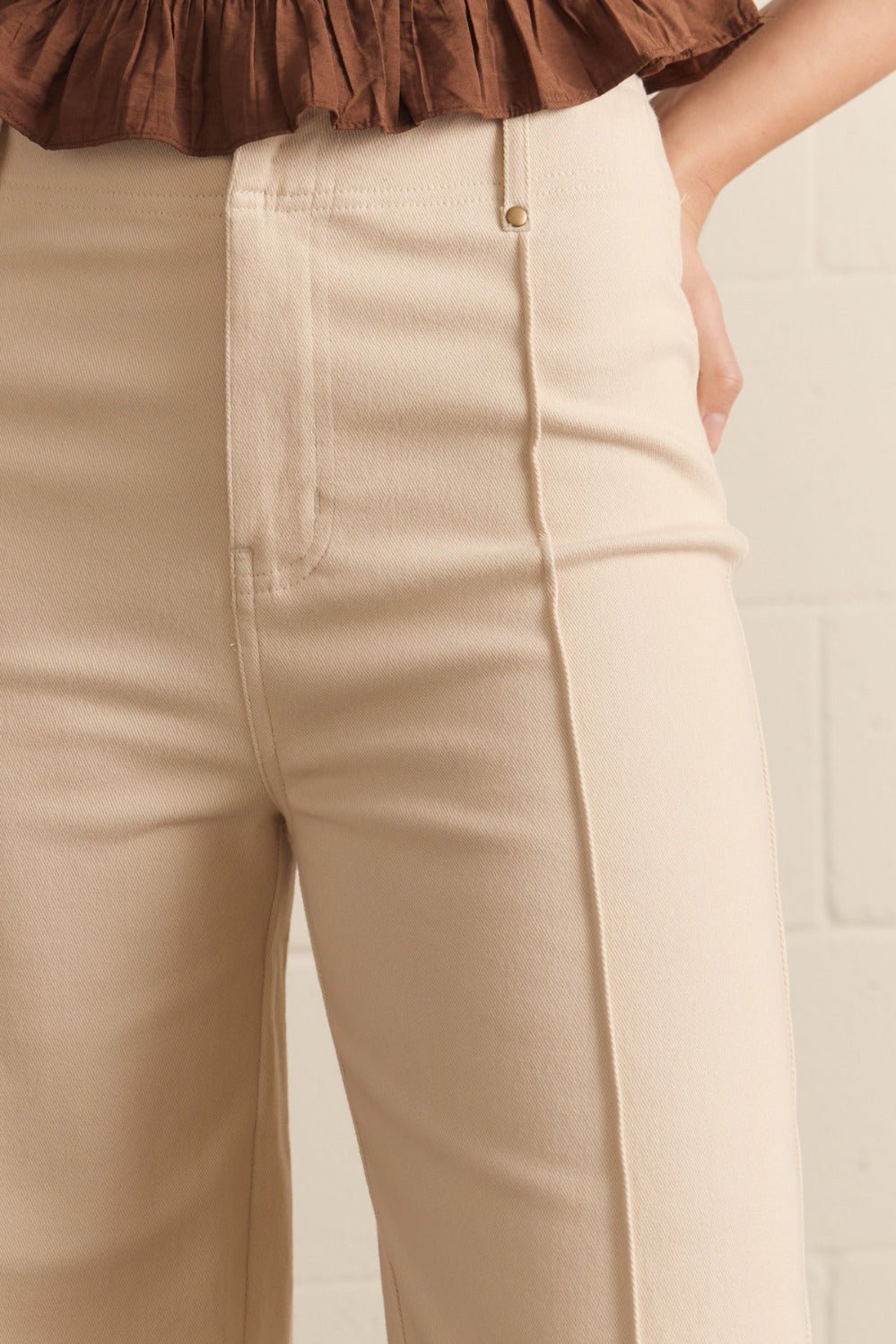Entro Front Seam Wide Leg Pants - Lavish Boutique02-BOTTOMS