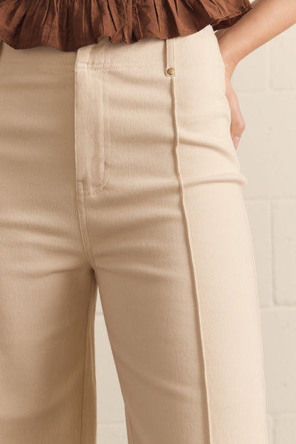 Entro Front Seam Wide Leg Pants - Lavish Boutique02-BOTTOMS