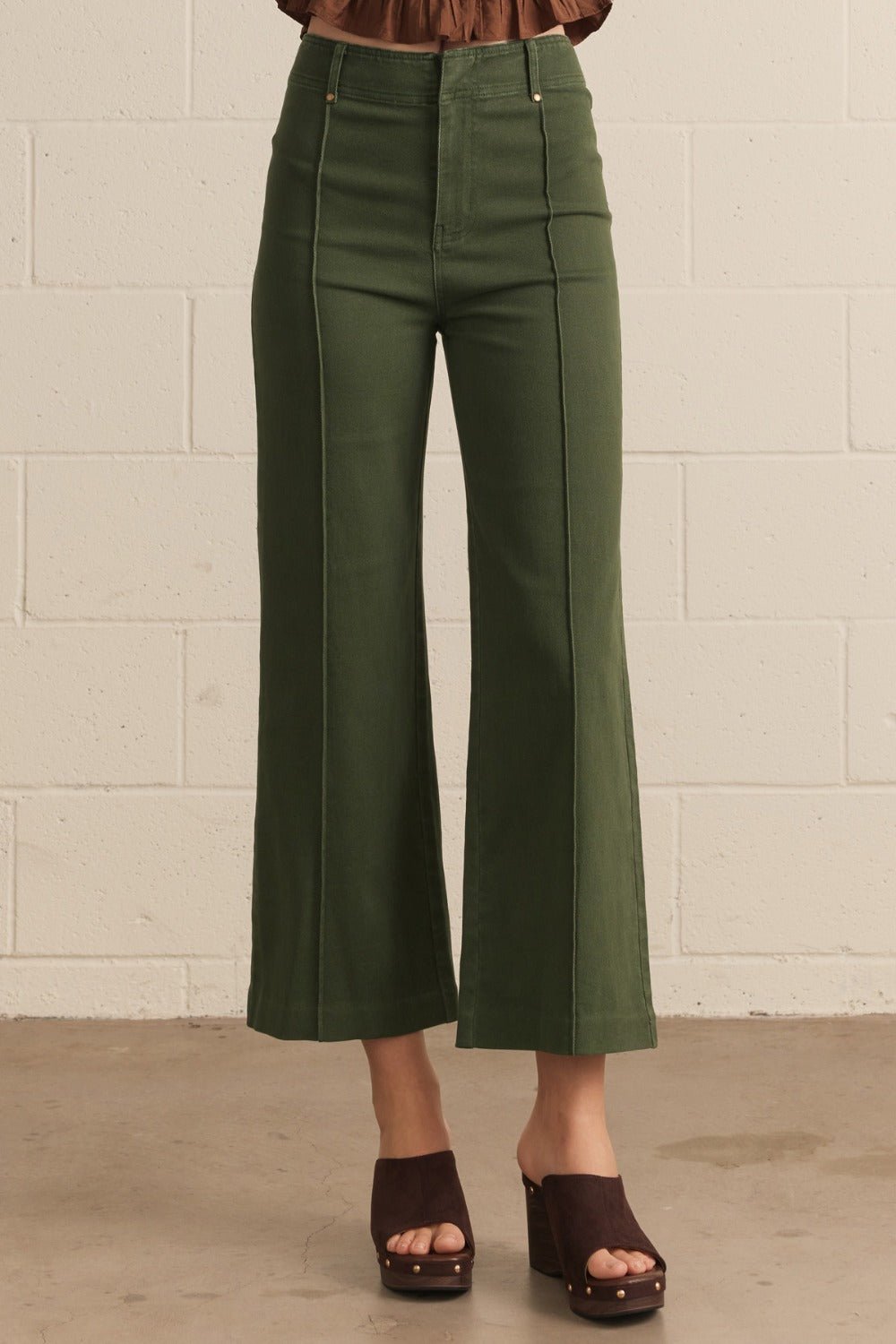 Entro Front Seam Wide Leg Pants - Lavish Boutique02-BOTTOMS