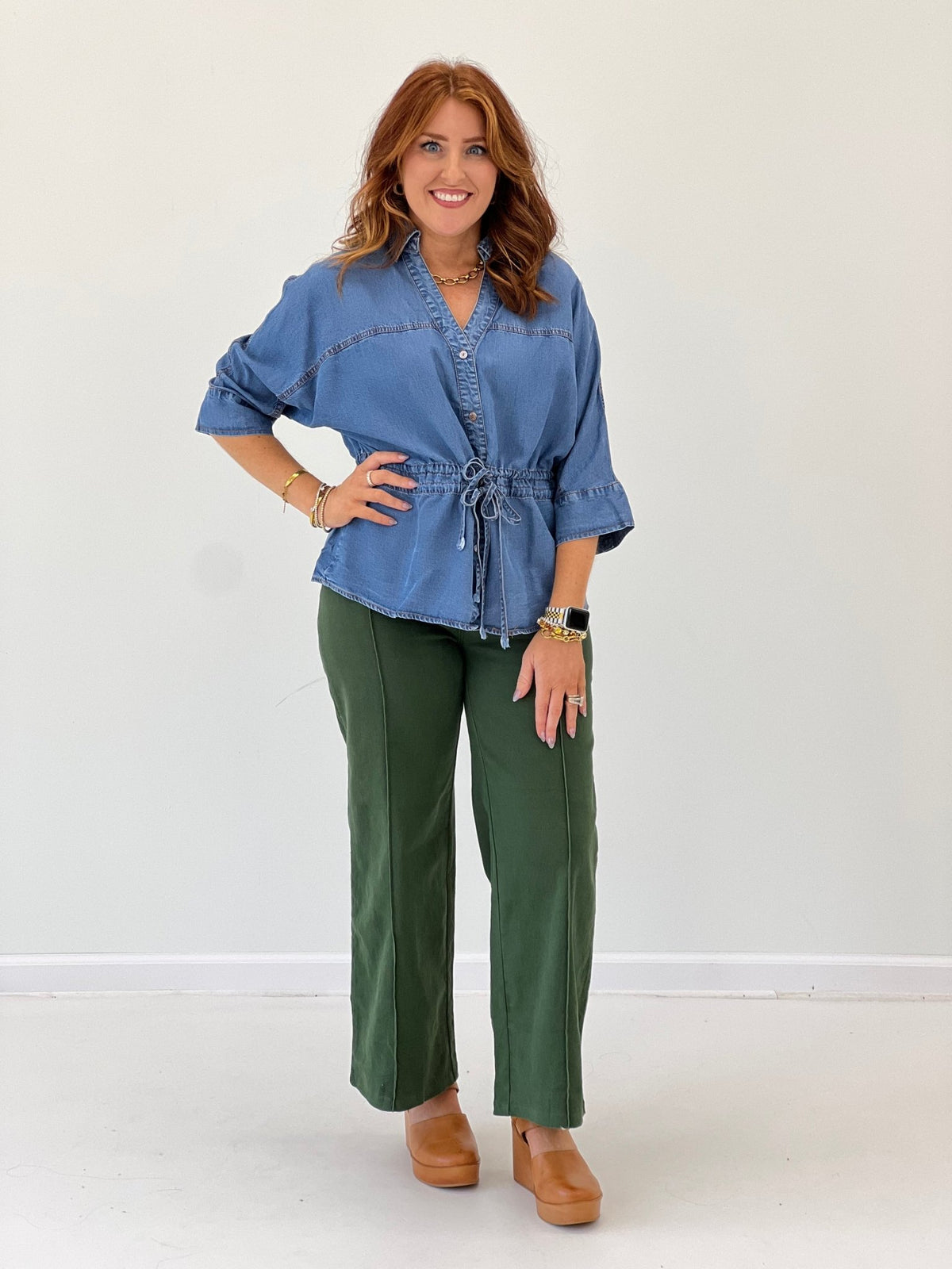 Entro Front Seam Wide Leg Pants - Lavish Boutique02-BOTTOMS
