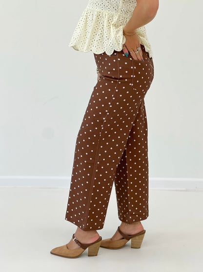 Entro Polka Dot Wide Leg Pant - Lavish Boutique02-BOTTOMS