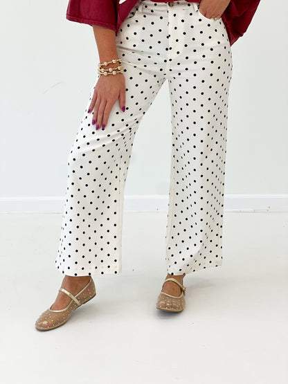 Entro Polka Dot Wide Leg Pant - Lavish Boutique02-BOTTOMS