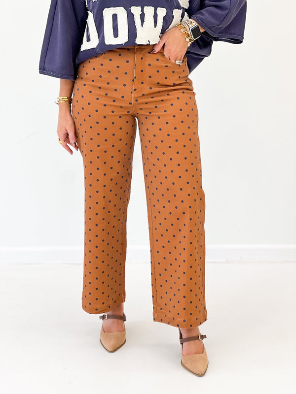 Entro Polka Dot Wide Leg Pant - Lavish Boutique02-BOTTOMS