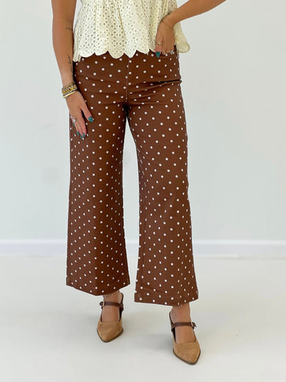 Entro Polka Dot Wide Leg Pant - Lavish Boutique02-BOTTOMS