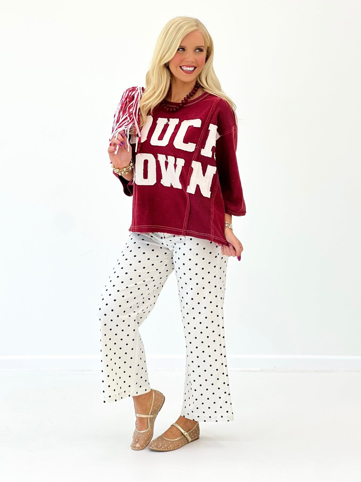 Entro Polka Dot Wide Leg Pant - Lavish Boutique02-BOTTOMS