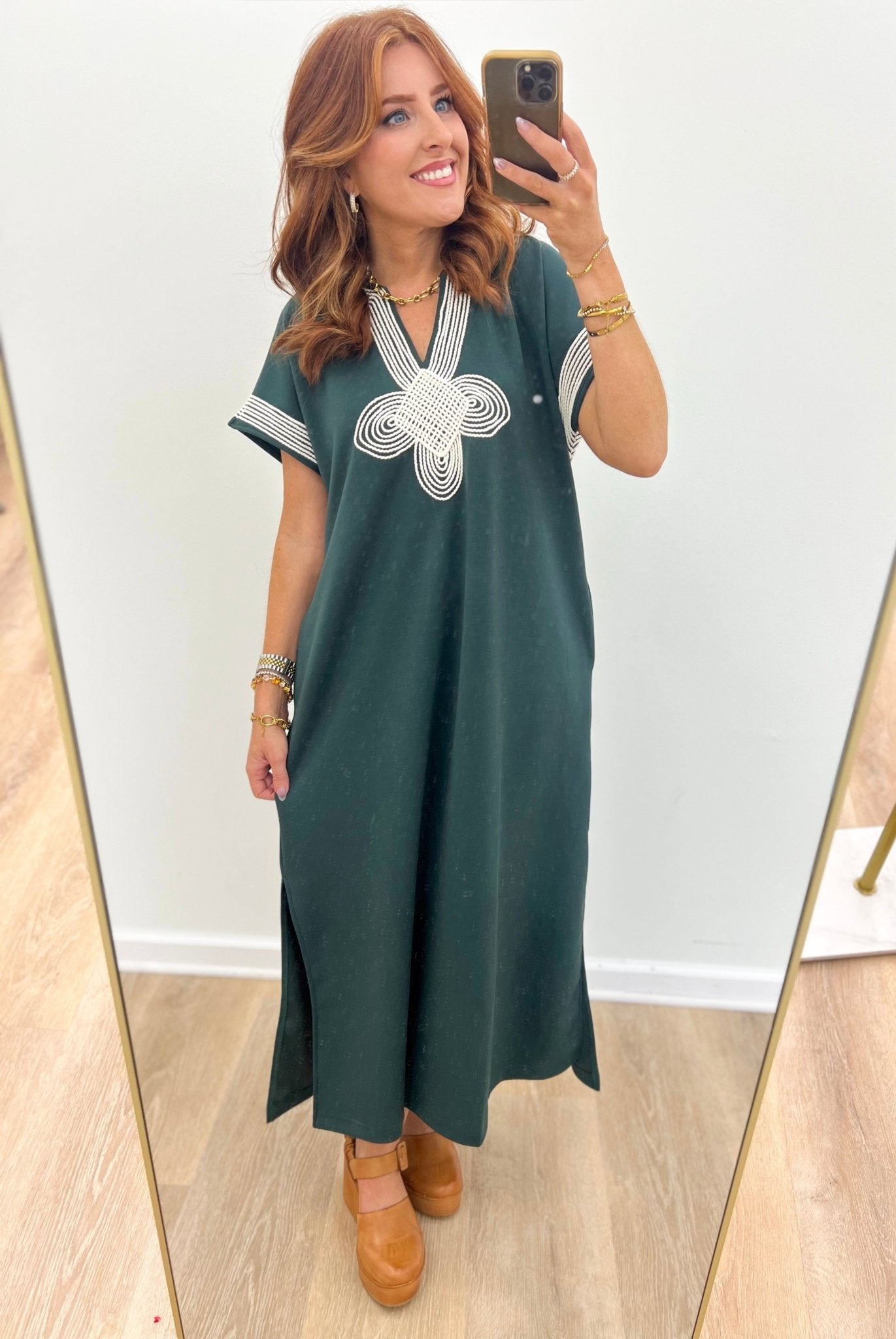 Entro SS Detailed Scuba Midi Dress - Lavish Boutique04-DRESSES