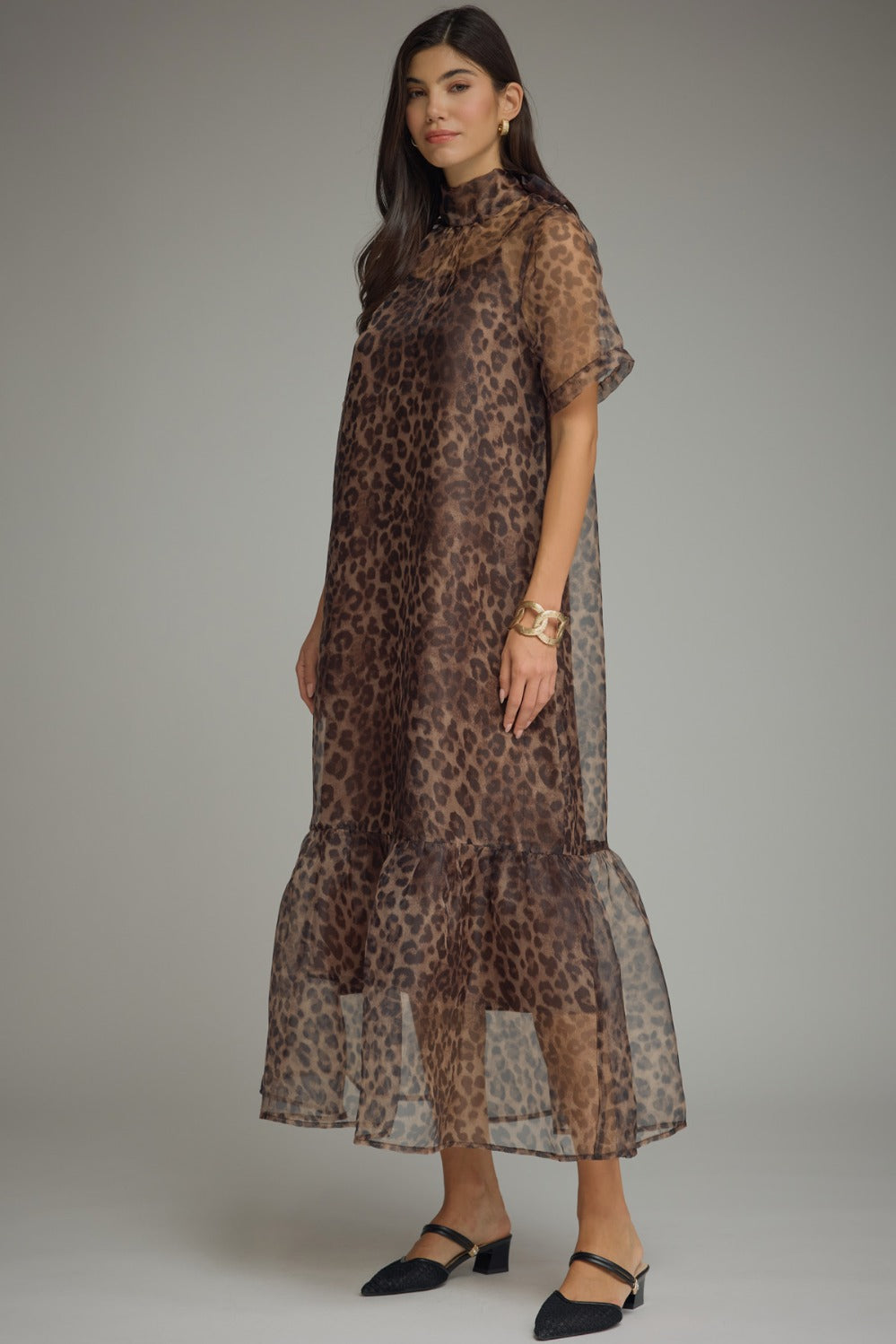 Entro Leopard Print Midi Dress - Animal