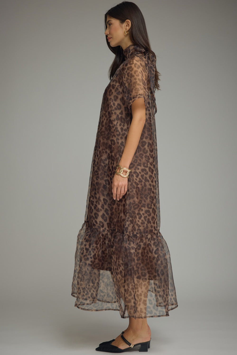 Entro Leopard Print Midi Dress - Animal