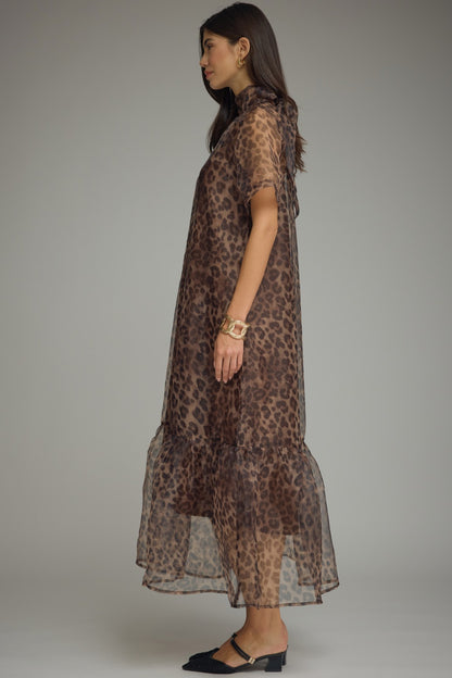 Entro Leopard Print Midi Dress - Animal