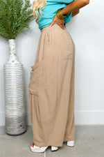 Taupe Pocket Wide Leg Pants