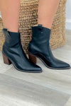 Black Tara Ankle Block Zip Bootie