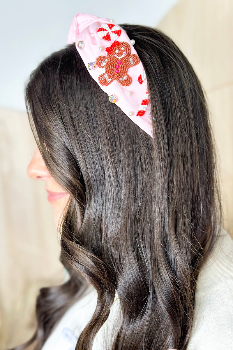 Christmas Gingerbread Beaded Headband