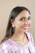 Alayna Pink Hoop Earrings