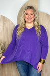 Purple Ribbed Oversized Top