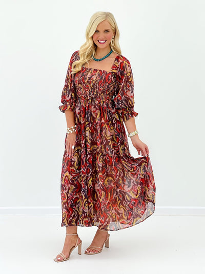 Fate Crinkle Chiffon Smocked Dress - Lavish Boutique04-DRESSES