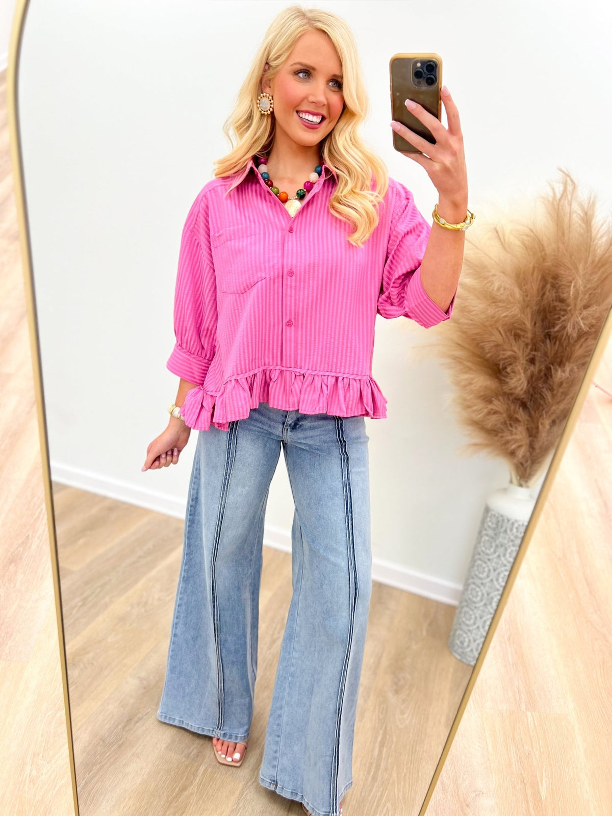 Fate High Waisted Wide Leg Jean - Lavish Boutique03-DENIM