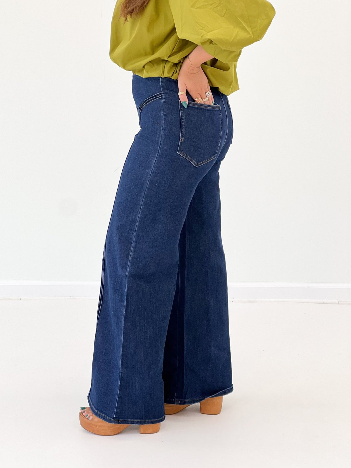 Fate High Waisted Wide Leg Jean - Lavish Boutique03-DENIM