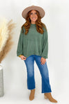 Basil Round Neck Knit Long Sleeve Top