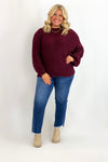 Burgundy Chunky Yarn Sweater