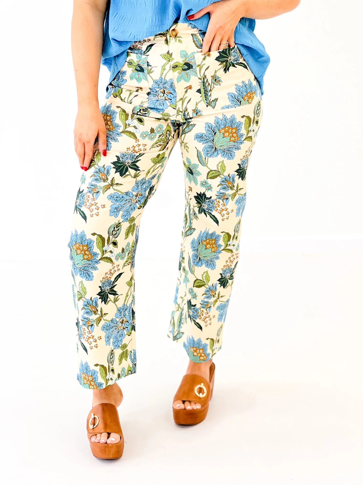 Floral Ankle Crop Pant - Lavish BoutiqueBottoms