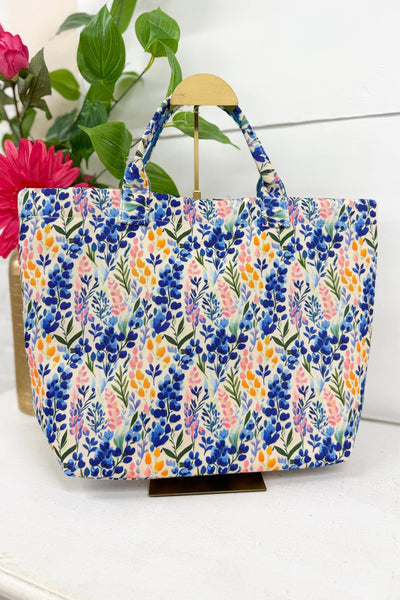 Floral Canvas Hobo Tote Bag - Lavish BoutiqueAccessories