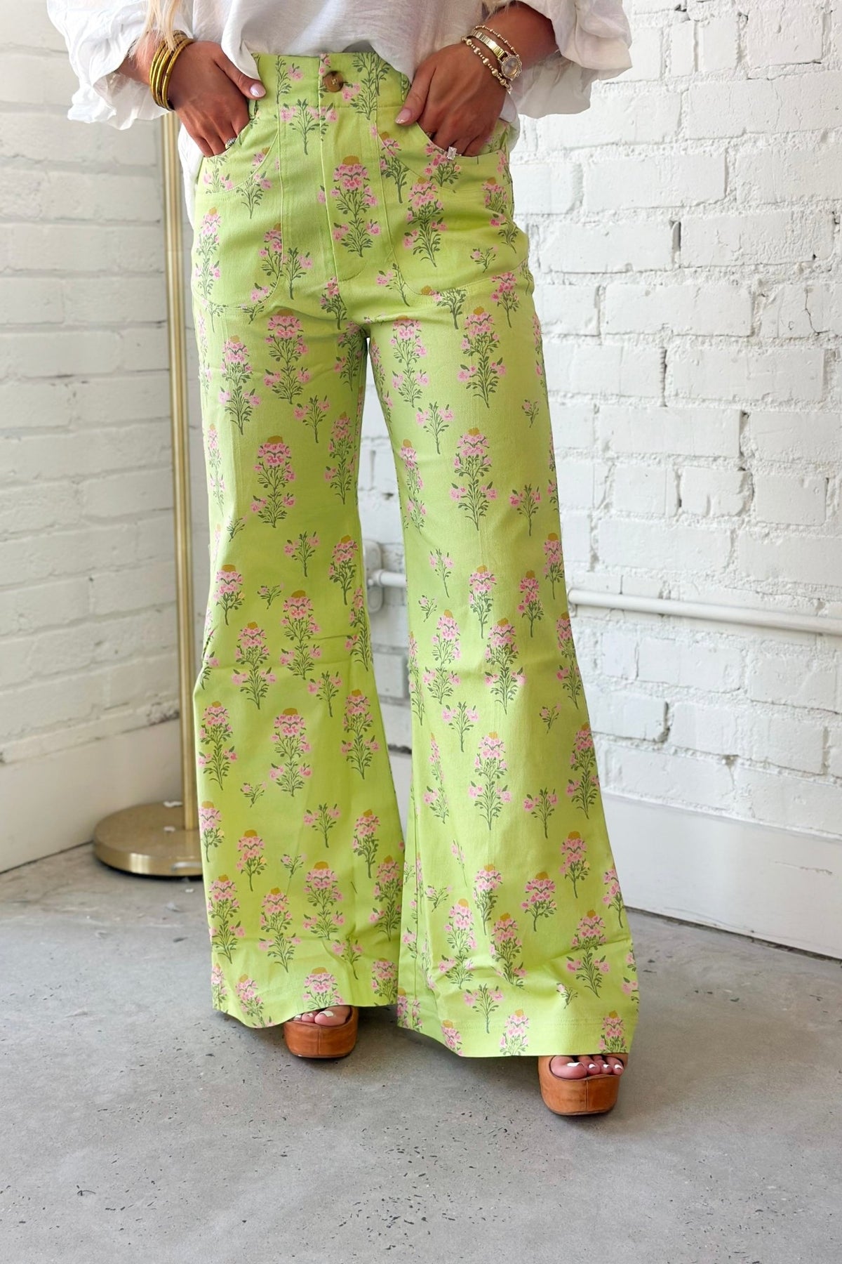 Floral Print Flare Pants - Lavish Boutique02-BOTTOMS
