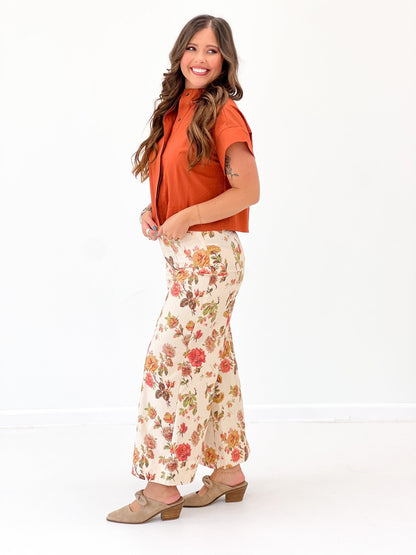 Floral Print Wide Leg Pants - Lavish Boutique02-BOTTOMS