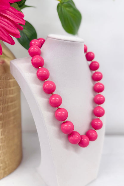 Acrylic bead and chain link necklace