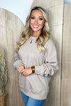 Taupe French Terry Crewneck Top